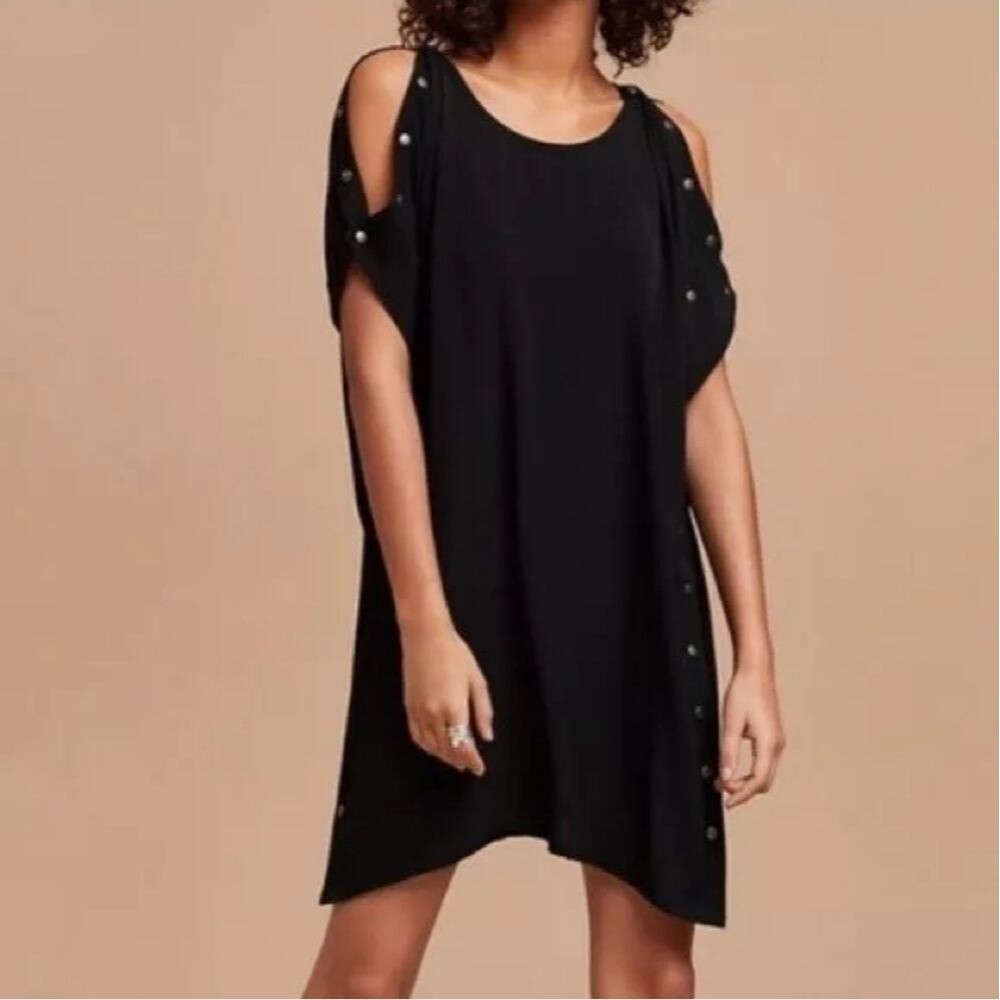 Wilfred Free Aamito shift dress black Sz S Oversized Beachy Vacation Grunge Boho